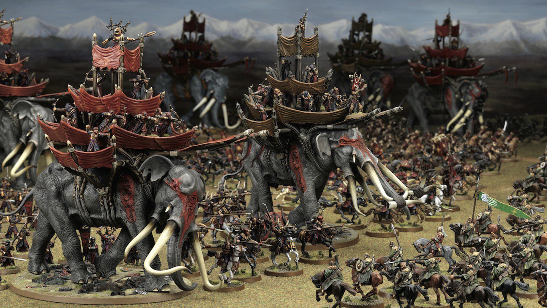 The Lord of the Rings: Middle-Earth Strategy Battle Game movie board game battle scene